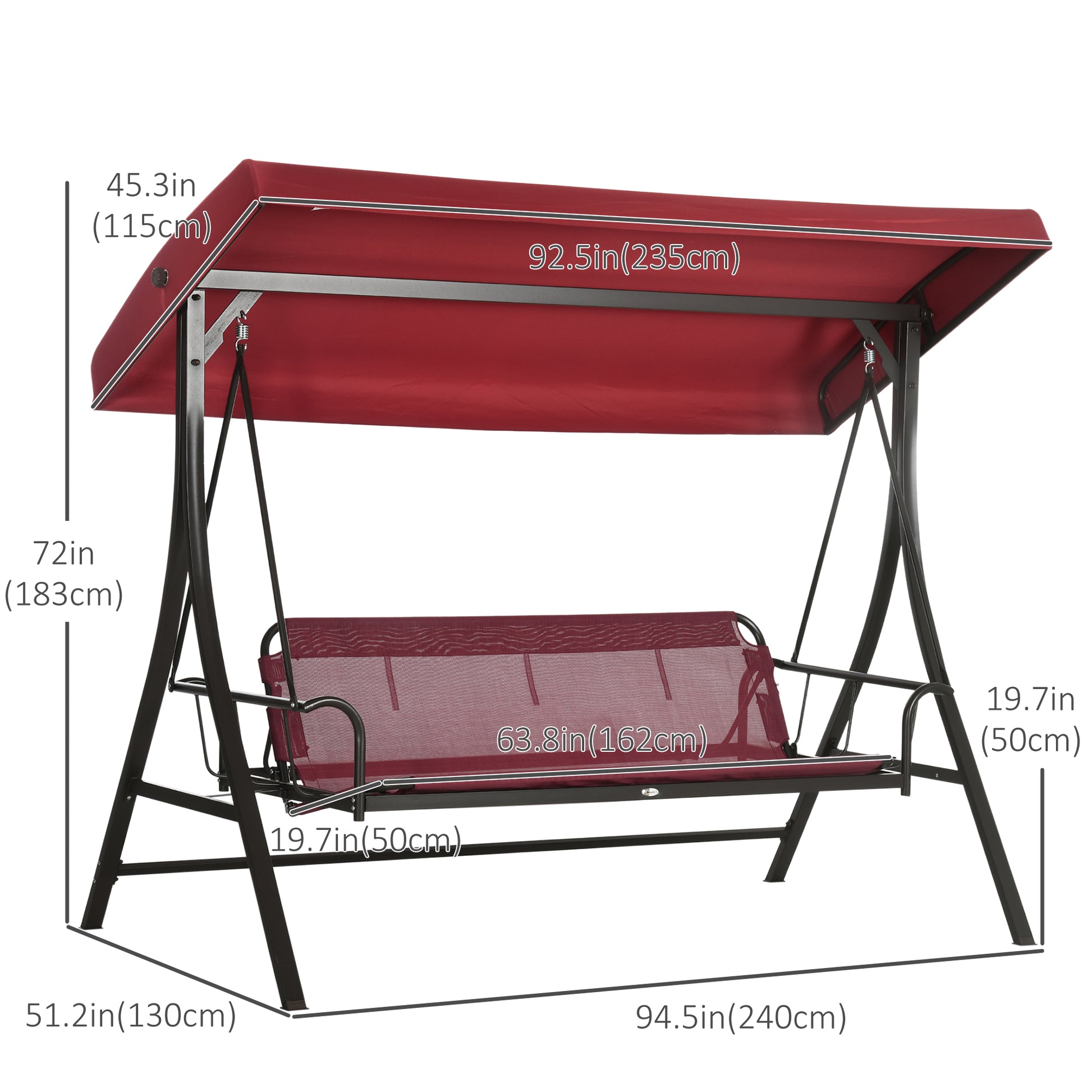 3 Person Porch Swing Bed, 2-in-1 Convertible Outdoor Patio Swing Chair Bench Hammock with Adjustable Canopy, Cushions, P