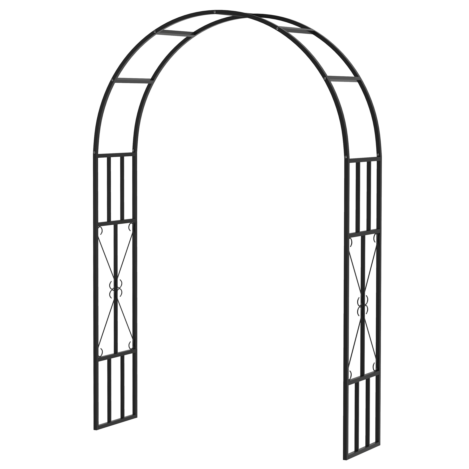 7.3ft Steel Garden Arch Trellis, Garden Arbor Trellis for Climbing Plants Roses Wisteria Vines, Flower Arch Wedding Arch