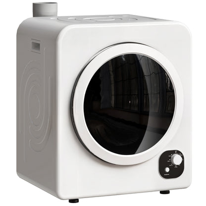 Compact Laundry Dryer, 1300W Portable Clothes Dryer with 4 Drying Modes, Stainless Steel Tub, White