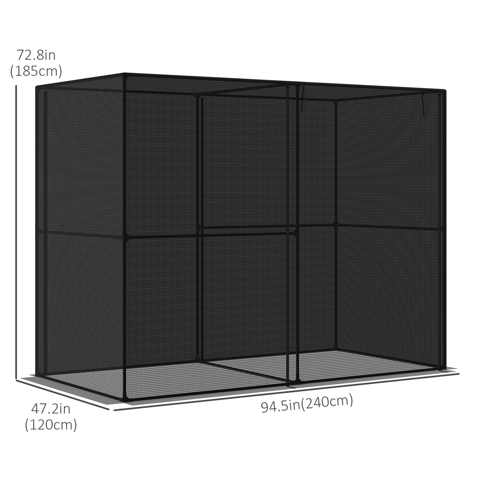 94.5''x47.25''x 72.75'' Heavy Duty Outdoor Greenhouse W/ Frame Garden Planting Warm House With Roll-Up Zipper Doors for 