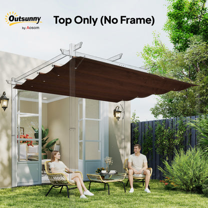 8' x 9.4' Retractable Pergola Canopy Replacement, Fit 7' x 10' Frame, UV30+ Pergola Cover Top Only, Coffee