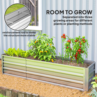 6' x 1.5' x 1.3' Galvanized Raised Garden Bed, Elevated Large Metal Planter Box w/ Install Gloves for Backyard, Patio to