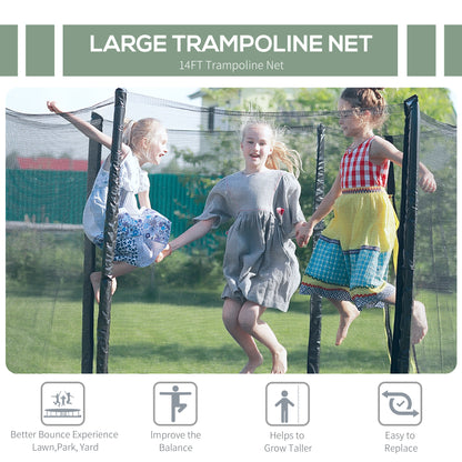 VarietyKart 14' Round Trampoline Enclosure Safety Net Fence Replacement Trampolining Bounce Part No Poles Included