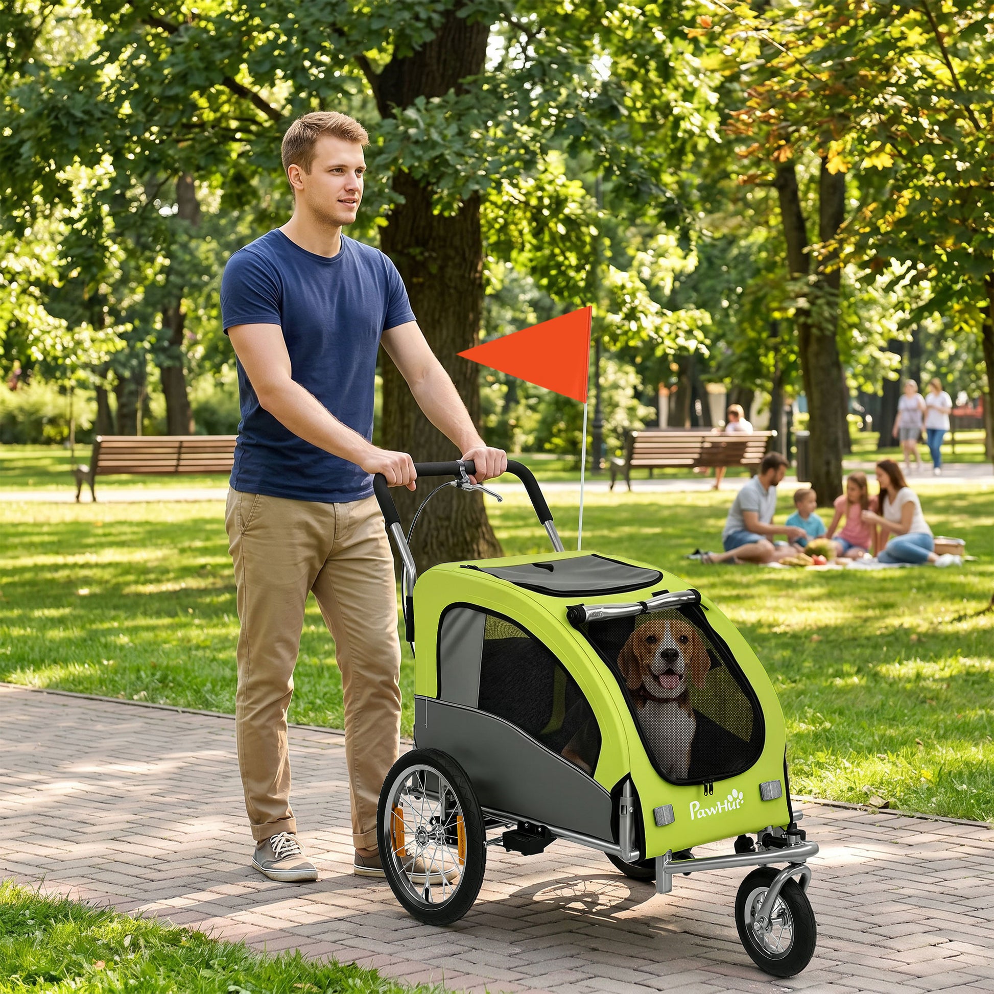 VarietyKart 2 in 1 Dog Bike Trailer, Foldable Pet Stroller, Dog Bicycle Trailer with Suspension, Universal Bicycle Coupl