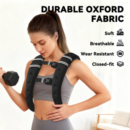 Soozier 11 lbs Weighted Vest, Weight Vest with adjustable Straps, Convenient Pocket and Reflective Strips, Fit for Men W