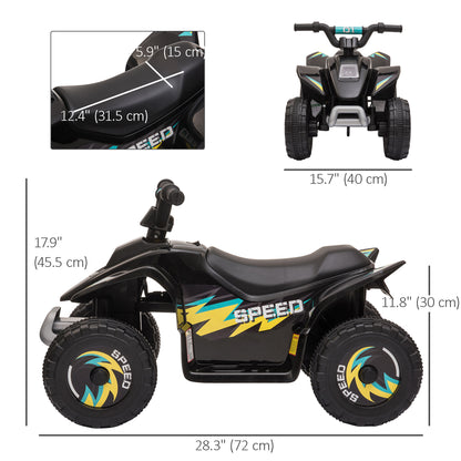 VarietyKart Kids Ride on ATV, 6V Battery Powered Quad Car with Forward, Reverse Switch, for Boys Girls 18-36 Months, Bla