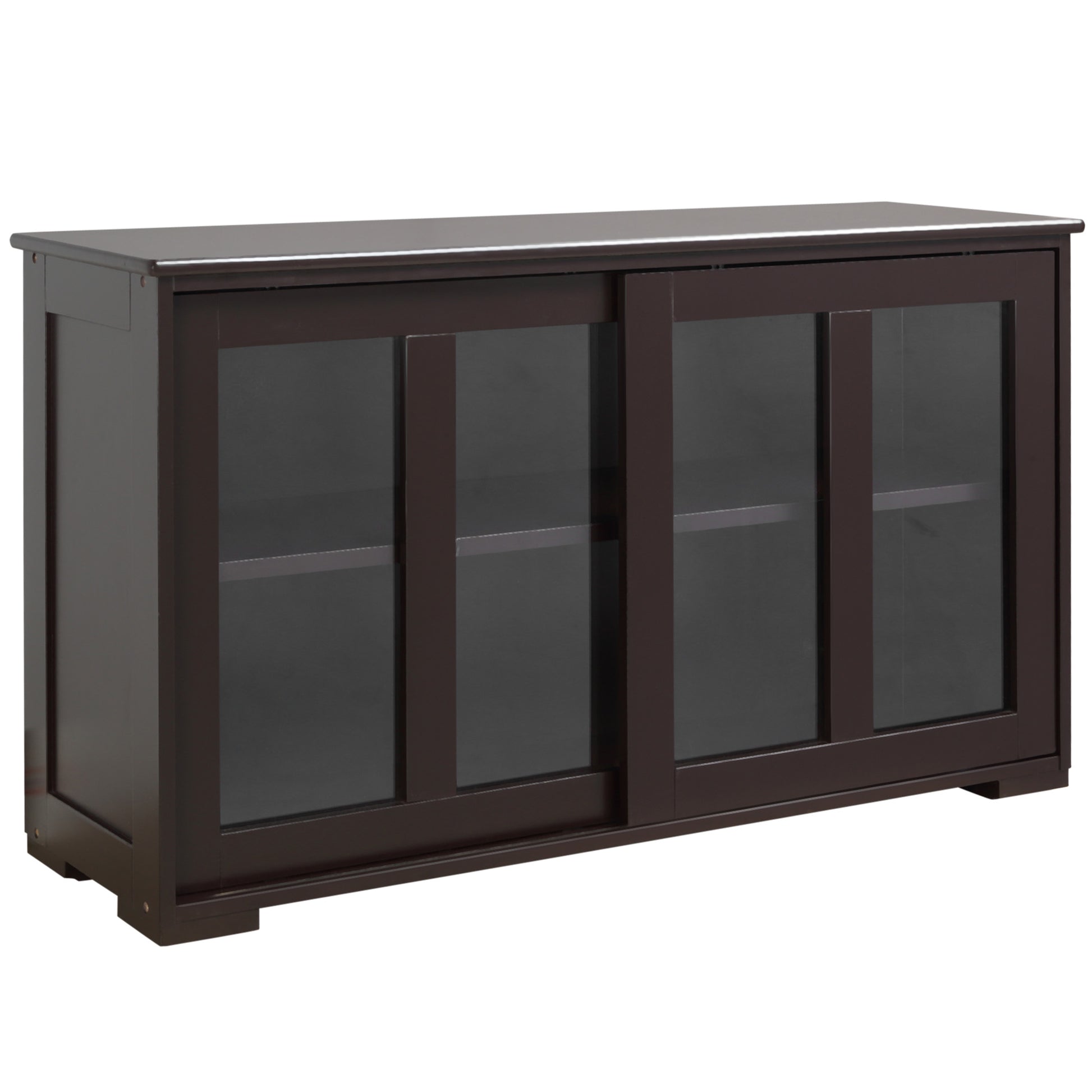 Modern Kitchen Sideboard, Stackable Storage Cabinet, Sliding Glass Door Console, Cupboard Serving Buffet for Kitchen & D