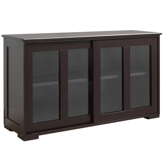Modern Kitchen Sideboard, Stackable Storage Cabinet, Sliding Glass Door Console, Cupboard Serving Buffet for Kitchen & D