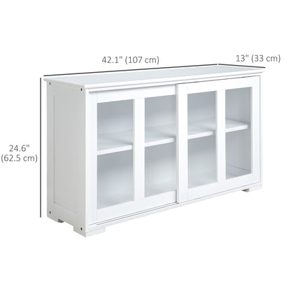 Modern Kitchen Sideboard, Stackable Storage Cabinet, Sliding Glass Door Console, Cupboard Serving Buffet for Kitchen & D