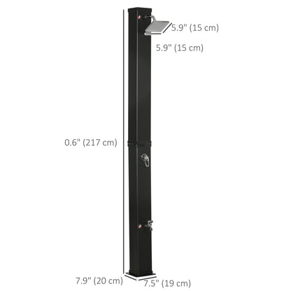10.6 Gallons Solar Heated Shower with Free-Rotating Shower Head, Temperature Adjustment & Foot Shower