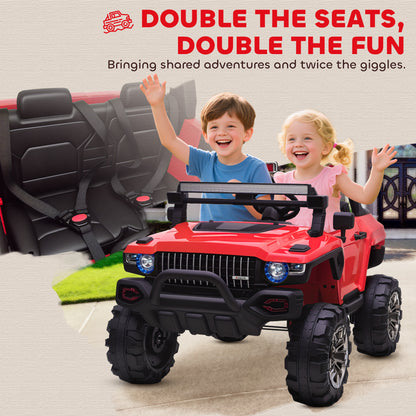 VarietyKart 2-Seater Ride on Truck, 12V 7AH Big Battery Powered Police Car for Kids with Remote Control, 4 Shock Absorbe