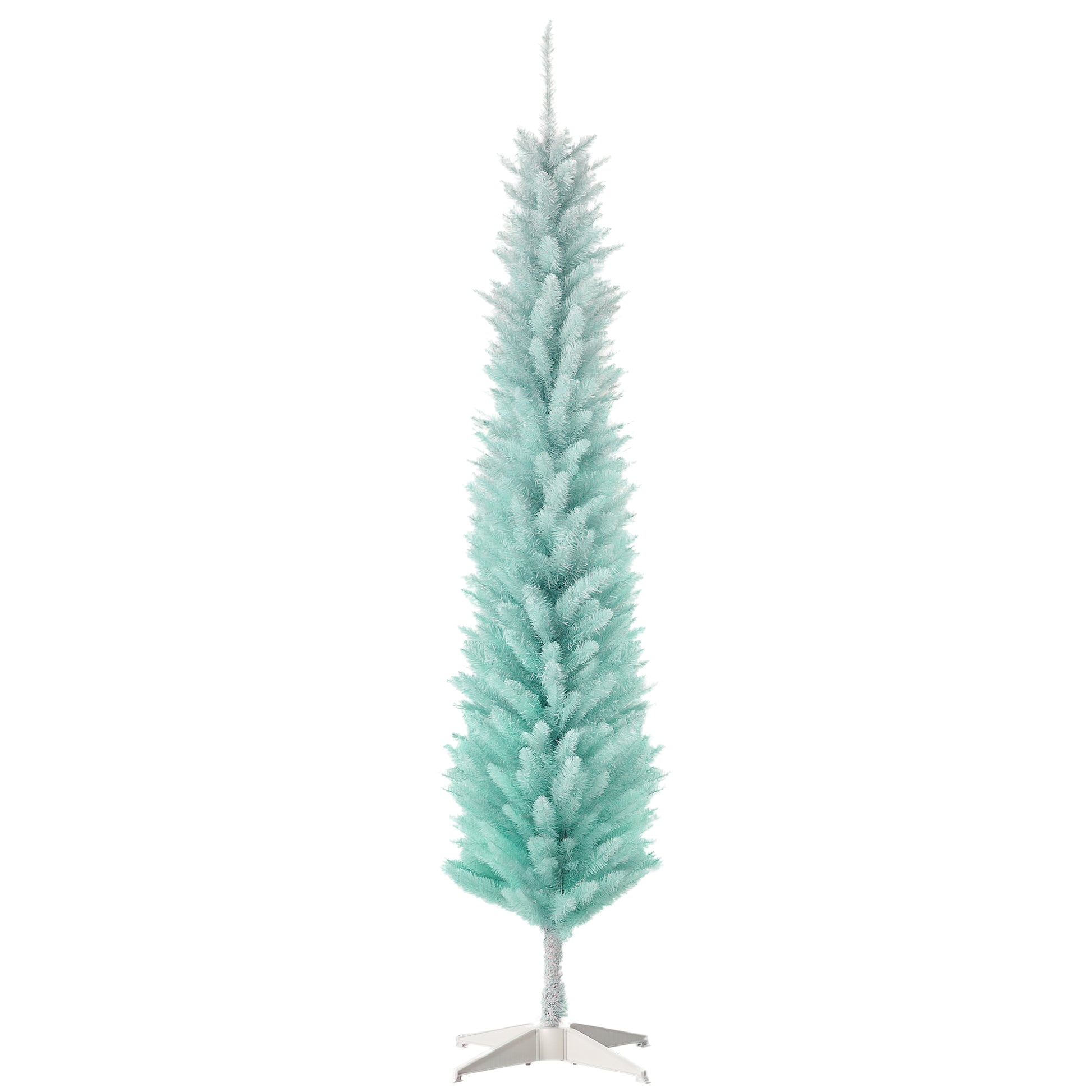 6ft Pencil Christmas Trees, Skinny Artificial Christmas Tree for Xmas Holiday Decor, Gradient Blue
