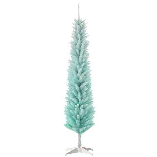 6ft Pencil Christmas Trees, Skinny Artificial Christmas Tree for Xmas Holiday Decor, Gradient Blue
