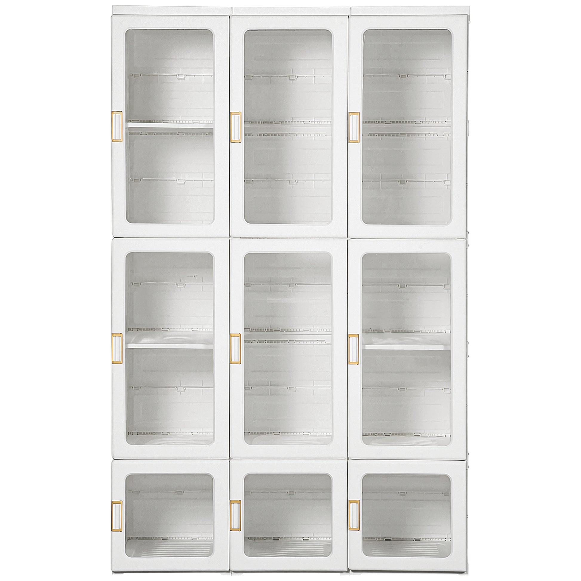 Small Apartment Bedroom Closet Foldable Portable Closet with Cube Storage Hanging Rods Magnet Doors, White