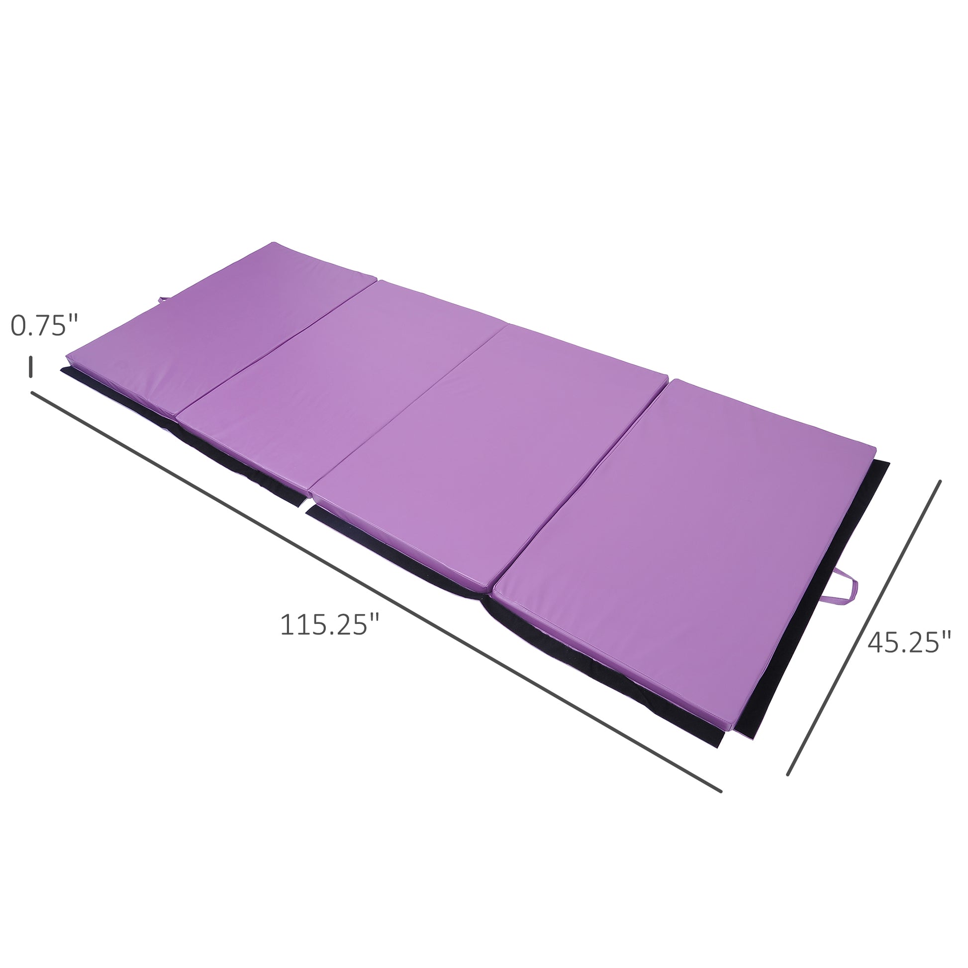 Soozier 4'x10'x2'' Folding Gymnastics Tumbling Mat, Exercise Mat  with Carrying Handles for Yoga, MMA, Martial Arts, Str