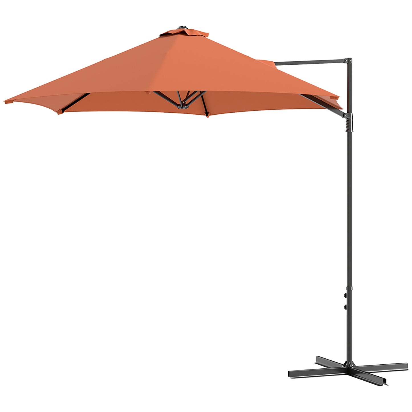 8.5FT Offset Patio Umbrella with 360° Rotation, Outdoor Cantilever Roma Parasol Hanging Sun Shade Canopy Shelter with Cr