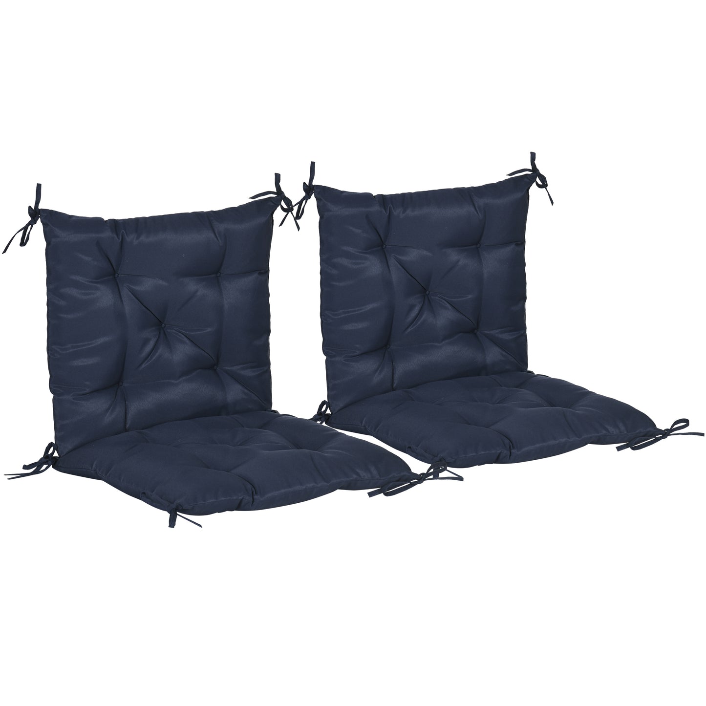 Patio Chair Cushions Set of 2, 39" x 20" x 3" Outdoor Tufted Cushion Set with Ties for Indoor Outdoor Garden Furniture, 