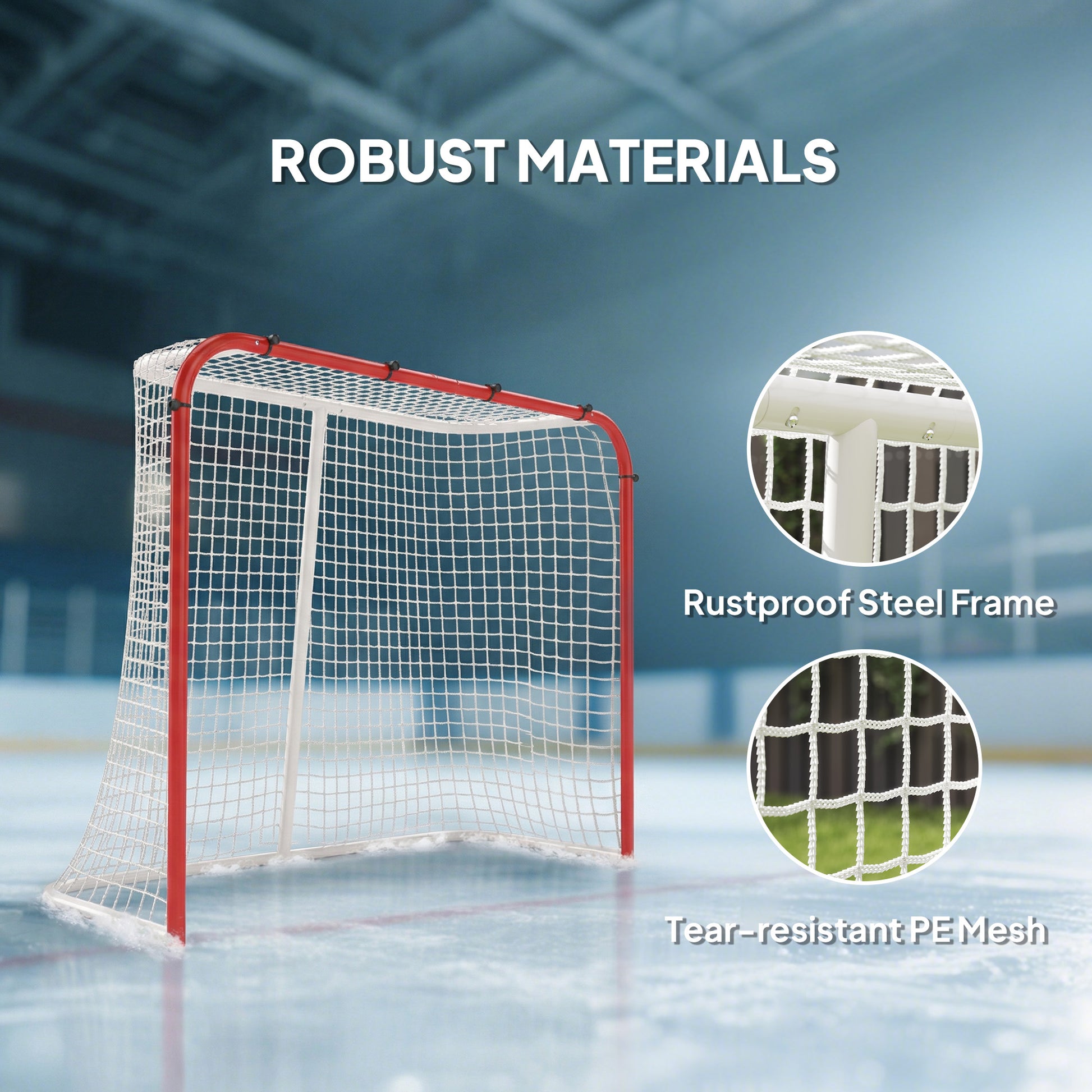 Soozier Hockey Net, Easy Set Up Hockey Goal with Steel Frame, PE Mesh, Outdoor Hockey Training Equipment for Garden, Bac
