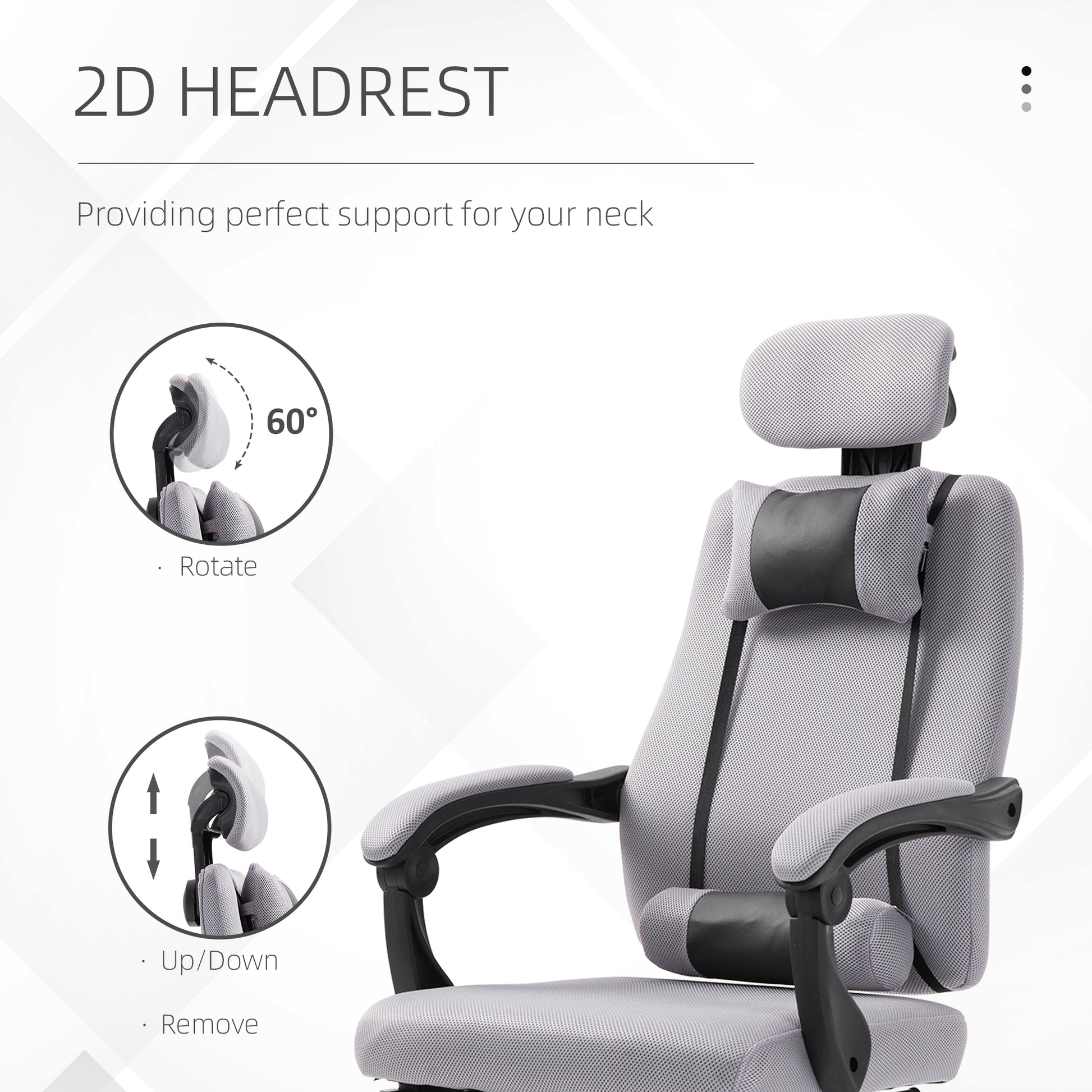 Ergonomic Executive High Back Office Chair with Footrest,Lumbar Support,Grey