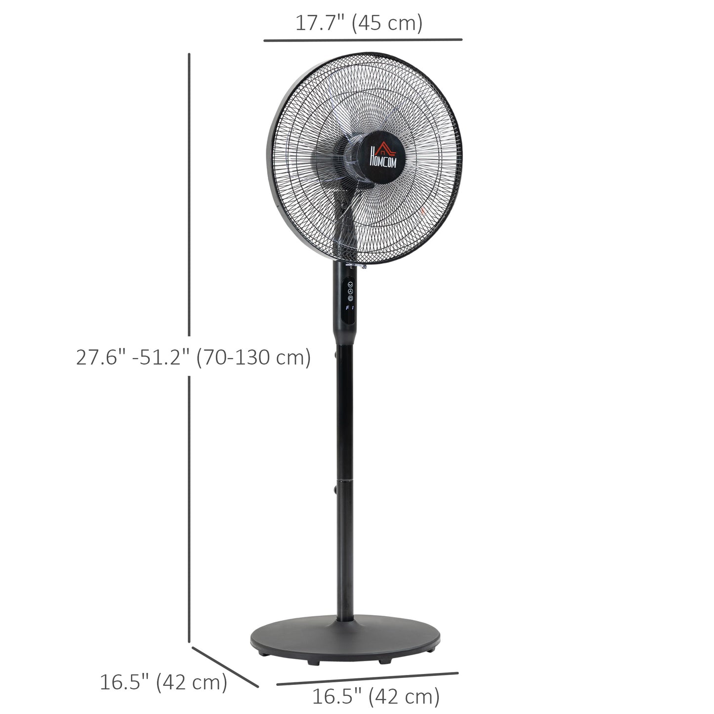 Floor Standing Fan with Remote Control, Oscillating, LED Screen, Stand Up Cooling Fan, Tall Pedestal Electric Fan for Ho