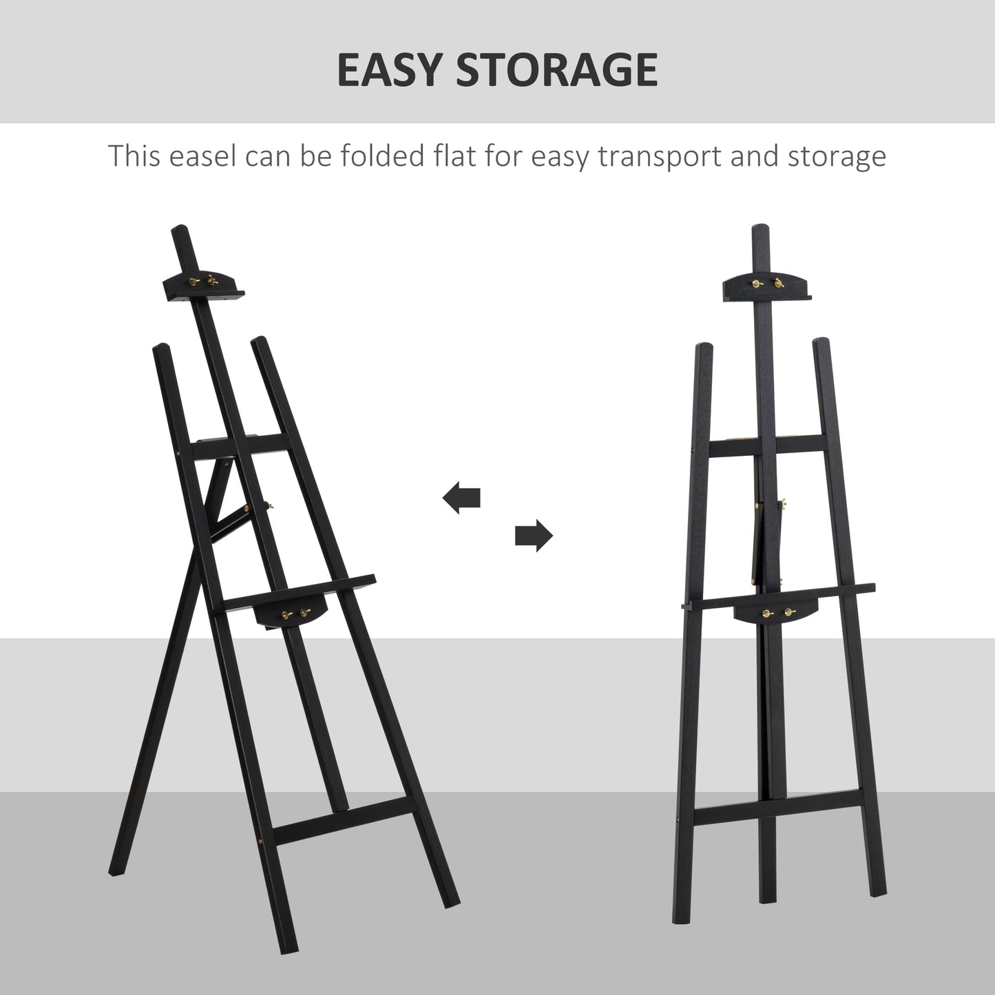 55" Pine Wood Painting Easel Stand, Adjustable Folding Art Easel, Tilts up to 75° for Adults, Begginners and Students, B