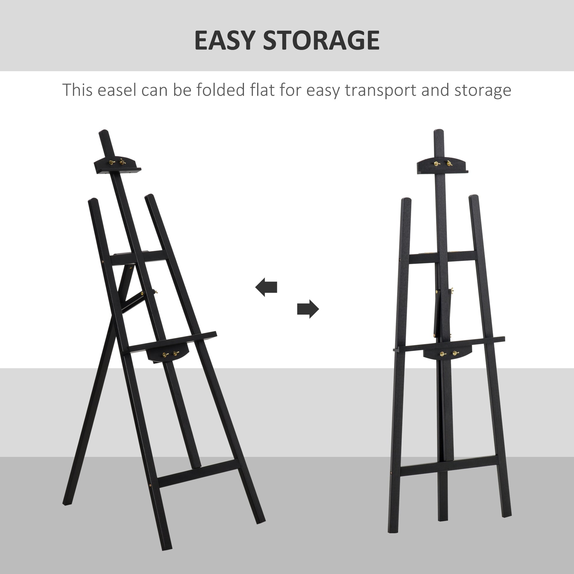 55" Pine Wood Painting Easel Stand, Adjustable Folding Art Easel, Tilts up to 75° for Adults, Begginners and Students, B