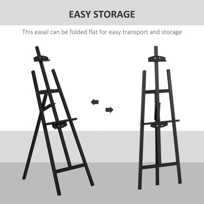 55" Pine Wood Painting Easel Stand, Adjustable Folding Art Easel, Tilts up to 75° for Adults, Begginners and Students, B