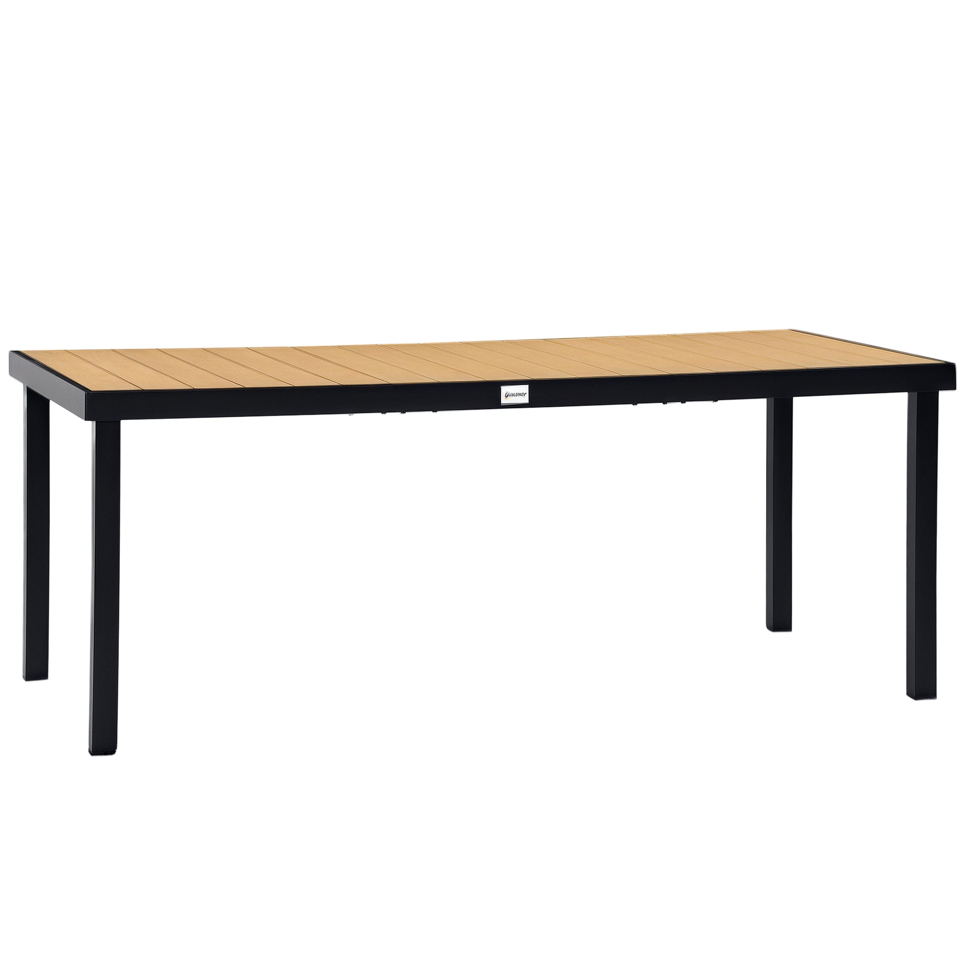 75" x 35" Outdoor Dining Table for 8 People, Rectangular Aluminum Frame Garden Table with All-Weather Faux Wood Top for 