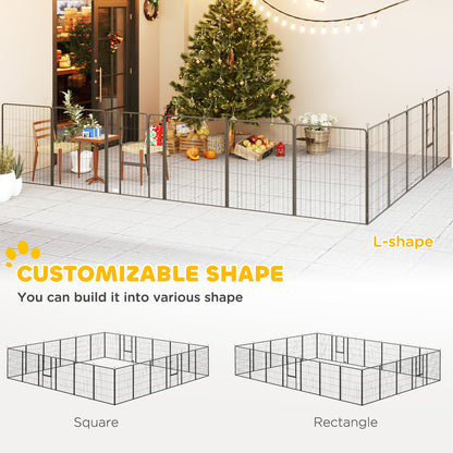 24 Panels 39" Height Heavy Duty Dog Playpen for Small Medium Large Dogs, Grey