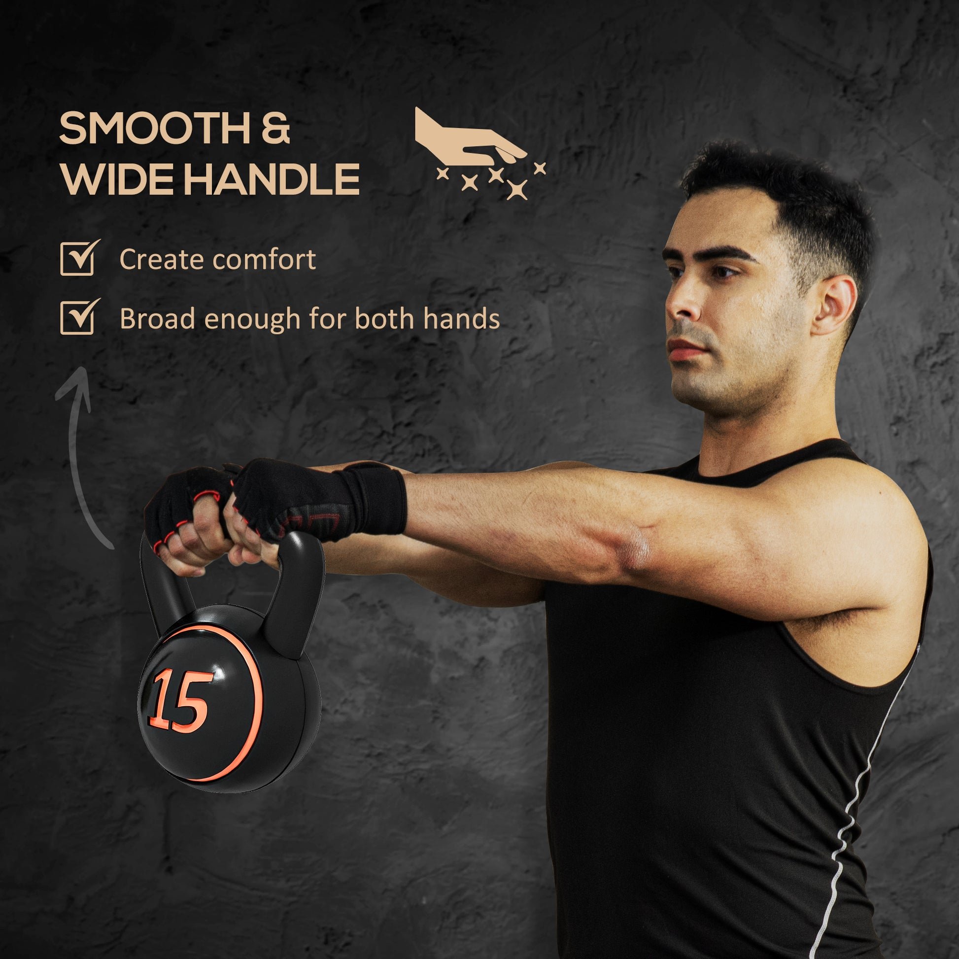 Soozier Three-Piece Kettlebell Set Weights with Storage Stand for Home Gym Weight Lifting Training, 5lbs, 10lbs, 15lbs (