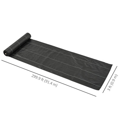 3ftx300ft Landscape Fabric, 4.6OZ Gardener Premium Weed Barrier Durable & Heavy-Duty Weed Block Gardening Mat, Easy Setu