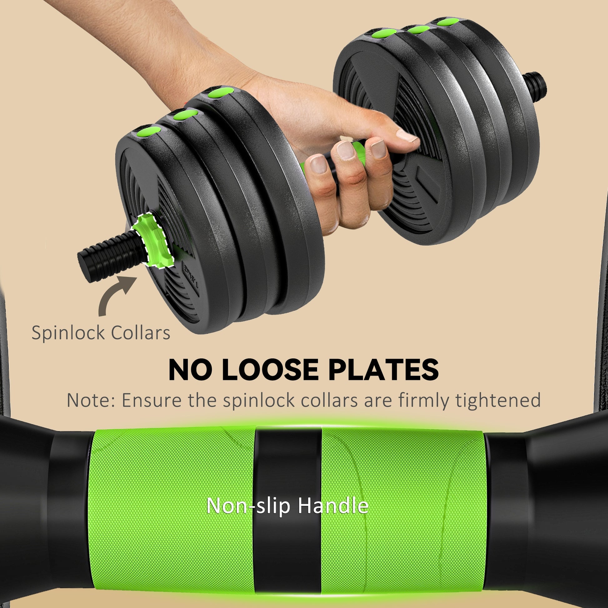 Soozier Adjustable Dumbbell Set, 3 in 1 Weights Dumbbells Set for Home Gym, 55lb Free Weights with Connector and Non-Sli