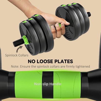 Soozier Adjustable Dumbbell Set, 3 in 1 Weights Dumbbells Set for Home Gym, 55lb Free Weights with Connector and Non-Sli