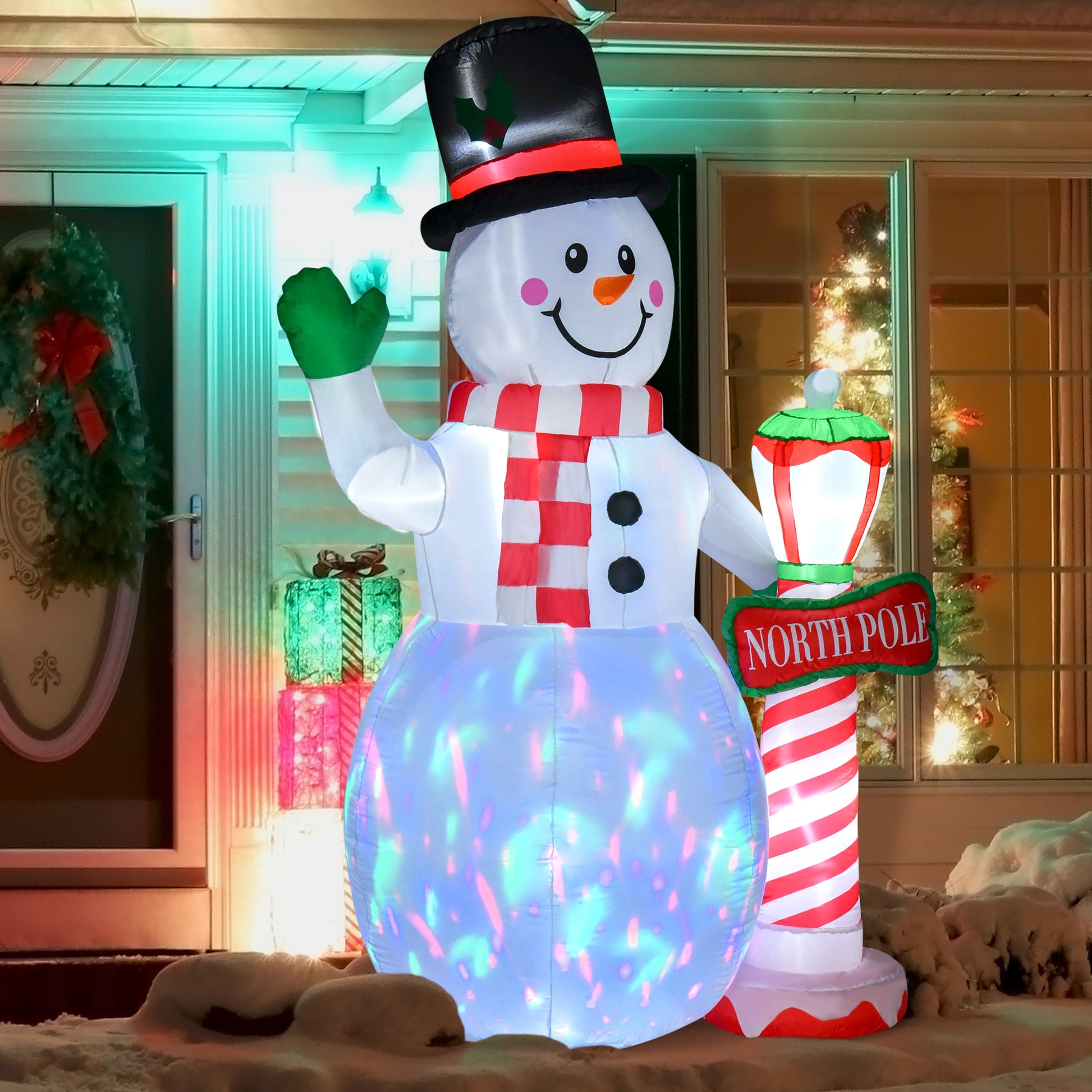 7.9 feet Christmas Inflatable Snowman Decoration Airblown Lighted for Home Indoor Outdoor Garden Lawn Decoration Party P