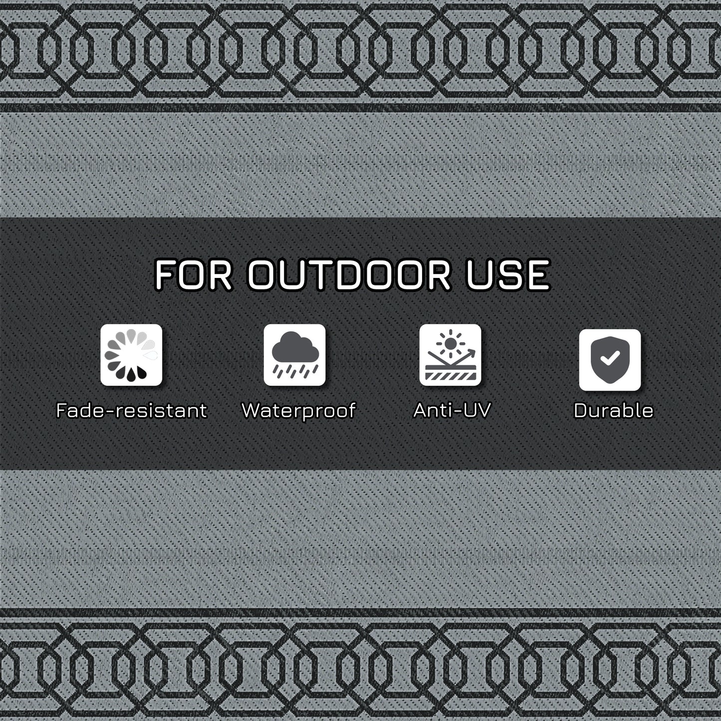 Portable Outdoor Rug with Carrying Bag, 9' x 12' Reversible Mat, Waterproof Plastic Straw RV Rug for Backyard, Deck, Pic