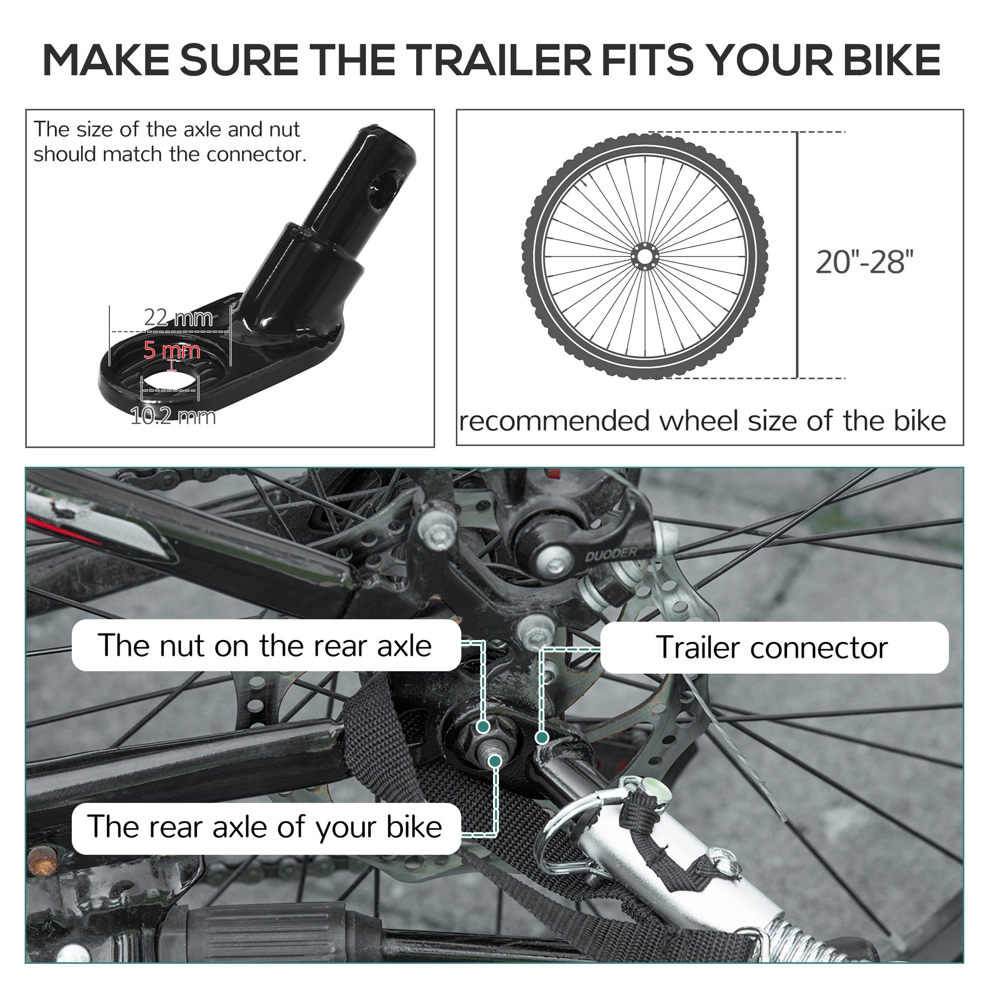 VarietyKart Outdoor Bike Cargo Trailer, Foldable Bicycle Luggage Wagon, Triple Safety, 16" Wheels, Removable Cover, Blac