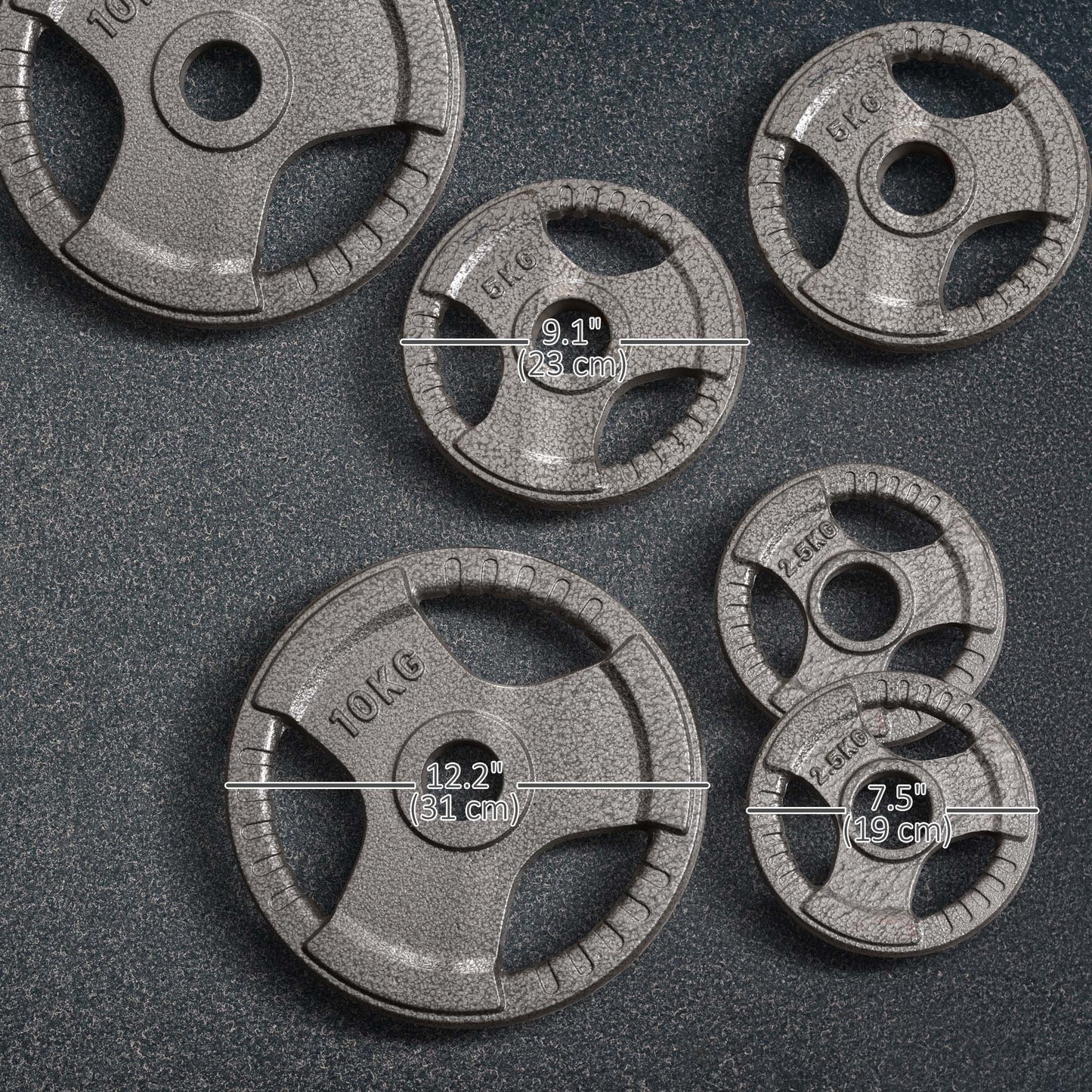 Soozier 6 PCS Weight Plates Grip Plate Sets for Strength and Weightlifting Training, Barbell Weight Set for Home, 77 Lbs