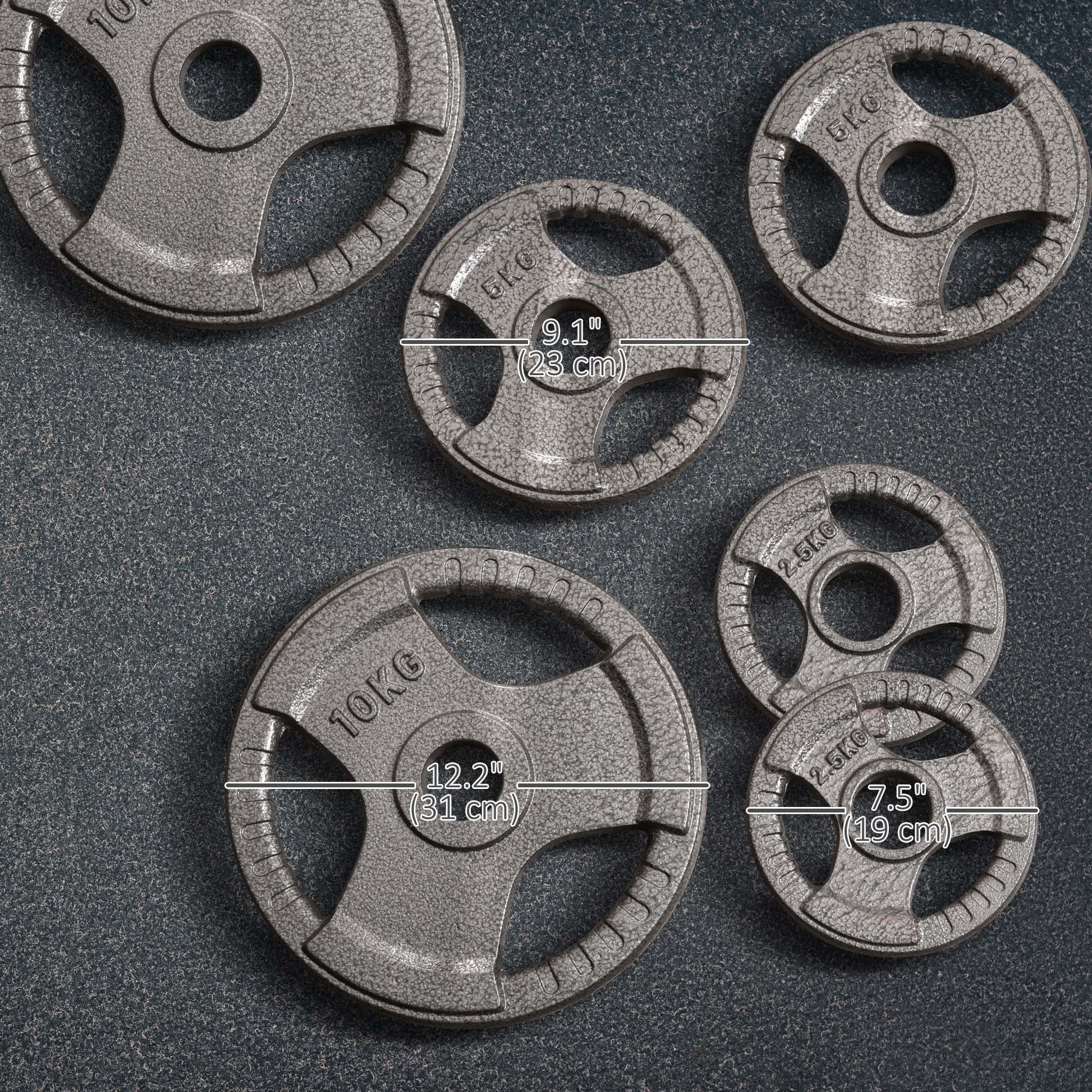 Soozier 6 PCS Weight Plates Grip Plate Sets for Strength and Weightlifting Training, Barbell Weight Set for Home, 77 Lbs