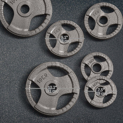 Soozier 6 PCS Weight Plates Grip Plate Sets for Strength and Weightlifting Training, Barbell Weight Set for Home, 77 Lbs