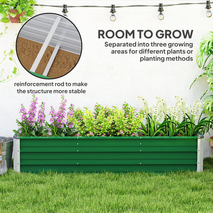 6' x 1.5' x 1.3' Galvanized Raised Garden Bed, Elevated Large Metal Planter Box w/ Install Gloves for Backyard, Patio to