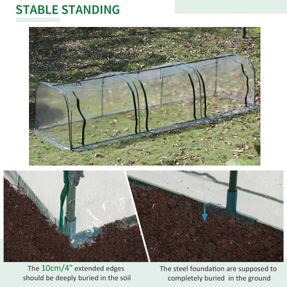 138"x39"x32" Transparent PVC Mini Tunnel Greenhouse Garden Green Grow Shed Portable Plant Flower Warm House Steel Frame 