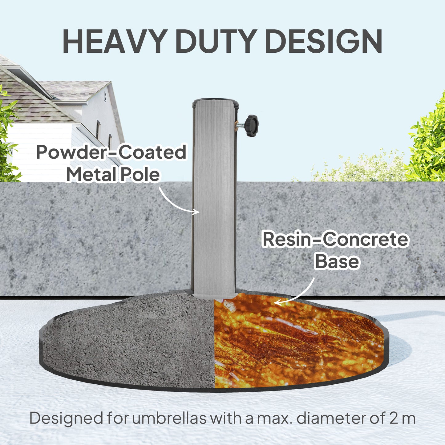 26 lbs Resin Round Patio Umbrella Base, Umbrella Stand Base, Outdoor Umbrella Stand for Outdoor, Lawn, Poolside