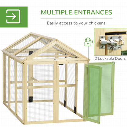 Chicken Run Expandable Outdoor Large Chicken Coop with 2 Doors and 3 Perches for 1–3 Chickens