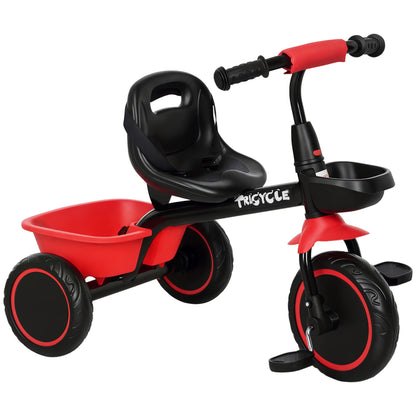 Qaba Large Kids Tricycle for Toddler 2-5 Year Old Girls and Boys, Toddler Trike Bike with Adjustable Seat, Safety Belt, 