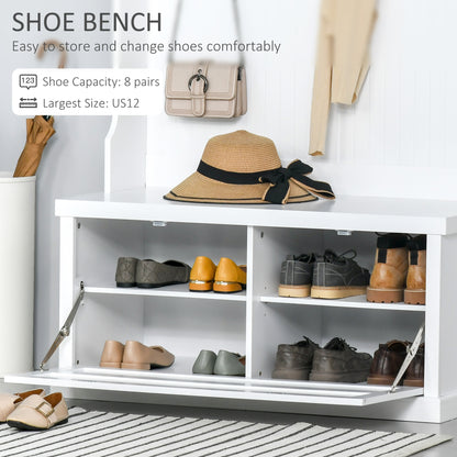 64.5" H Hall Tree with Storage Drawer & Top Shelf, Coat Rack Wooden Entryway Storage Bench Hall Tree Hallway Clothes Bag