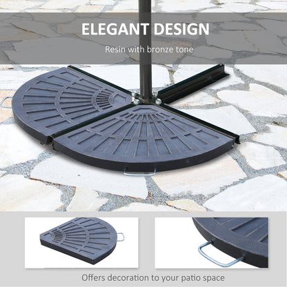 2pc Portable Umbrella Base Weights 61.6lbs Resin Flabelliform Garden Parasol Base Outdoor Patio Umbrella Stand Holder We