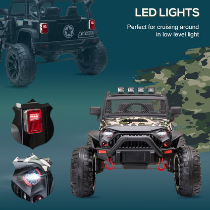 VarietyKart 12V Battery-powered Kids Jeep Ride On Police Car with Parental Remote Camouflage