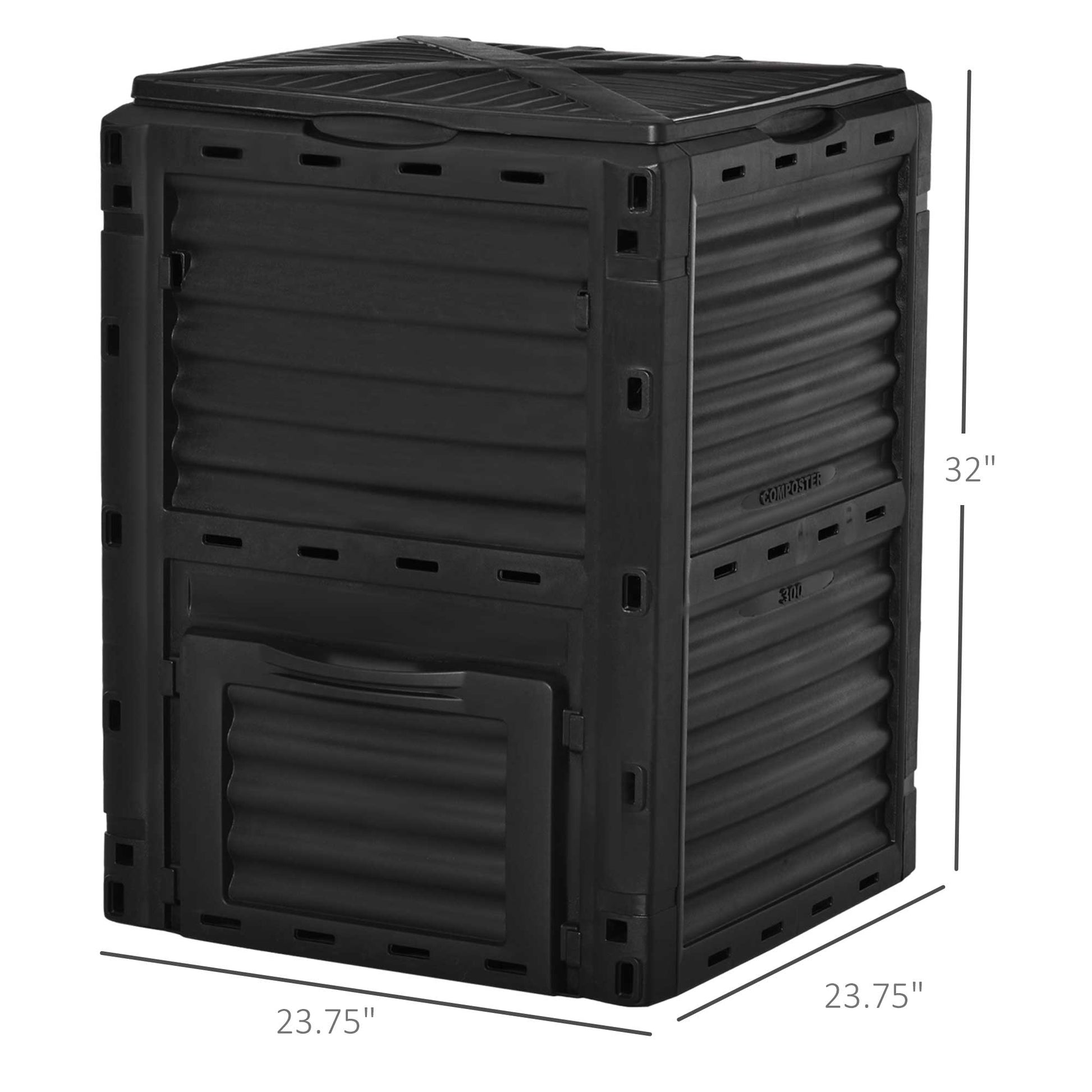 Garden Compost Bin Large Outdoor Compost Container 80 Gallon Fast Creation of Fertile Soil Aerating Compost Box, Easy As