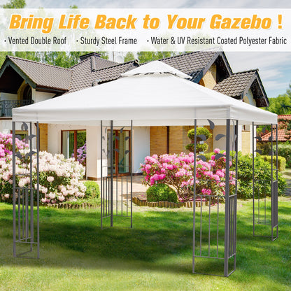 10' x 10' Outdoor Garden Metal Gazebo Patio Canopy Marquee Patio Party Tent Canopy Shelter Vented Roof Decorative Frame,