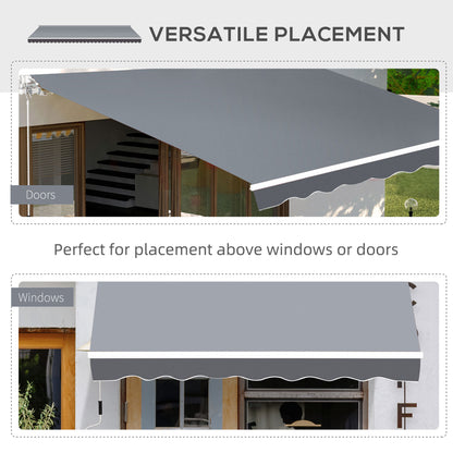 8' x 7' Retractable Awning, Patio Awnings, Sunshade Shelter with 280 g/m² UV & Water-Resistant Fabric and Aluminum Frame